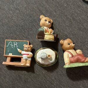 Homco Ceramic Bear Figurines Set - variety